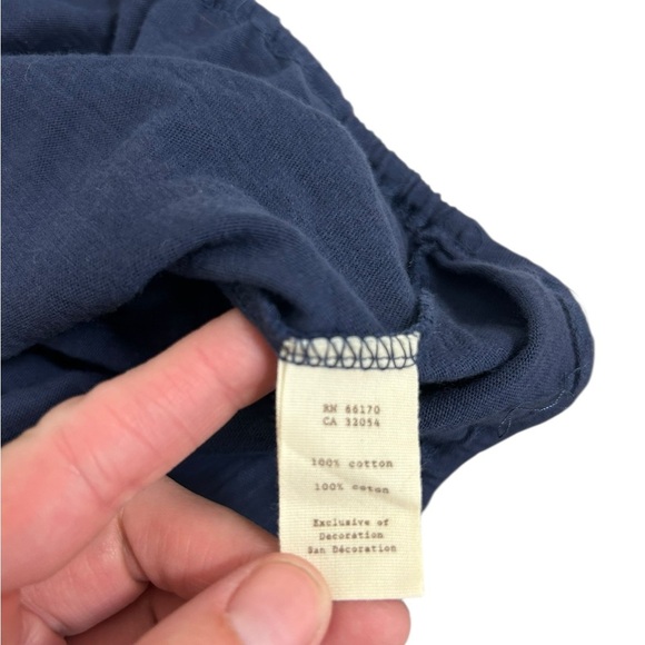 Anthropologie Little Yellow Button Blue sleeveless tassle racerback tank Small - Picture 8 of 10